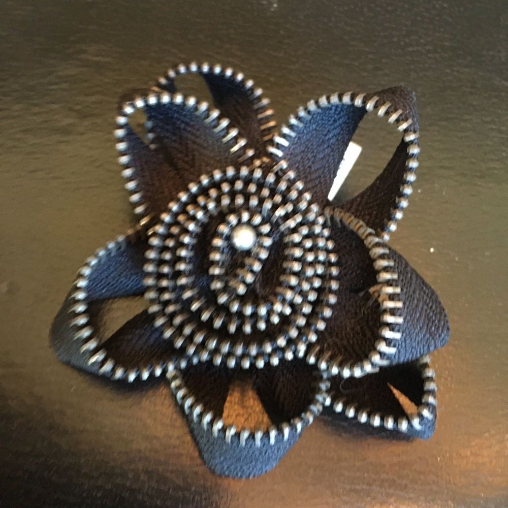 BLACK ROSE of Silver Zippers & Leather!